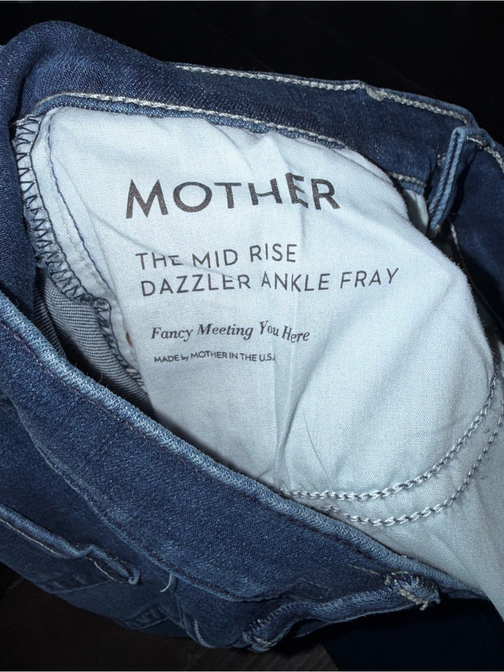 Mother Jeans The Mid Rise Dazzler Ankle Fray in Fancy Meeting You Here Size 27 - Picture 5 of 11